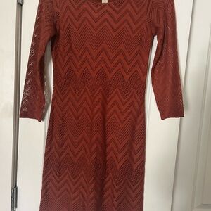 Banana Republic heritage Elegant Rust Chevron Knit Dress